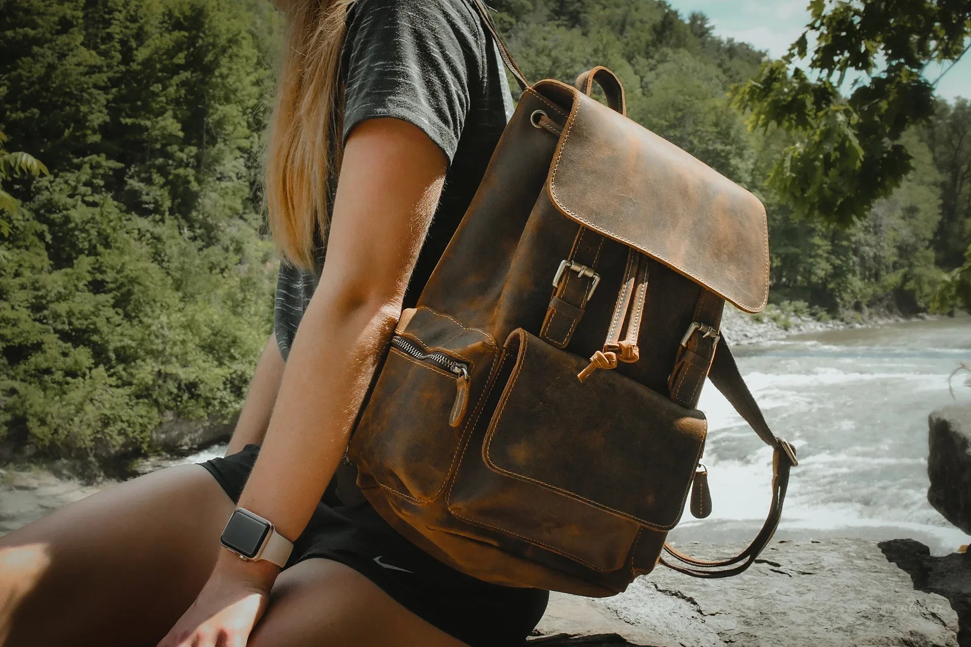 The Hagen Backpack | Vintage Leather Backpack-4