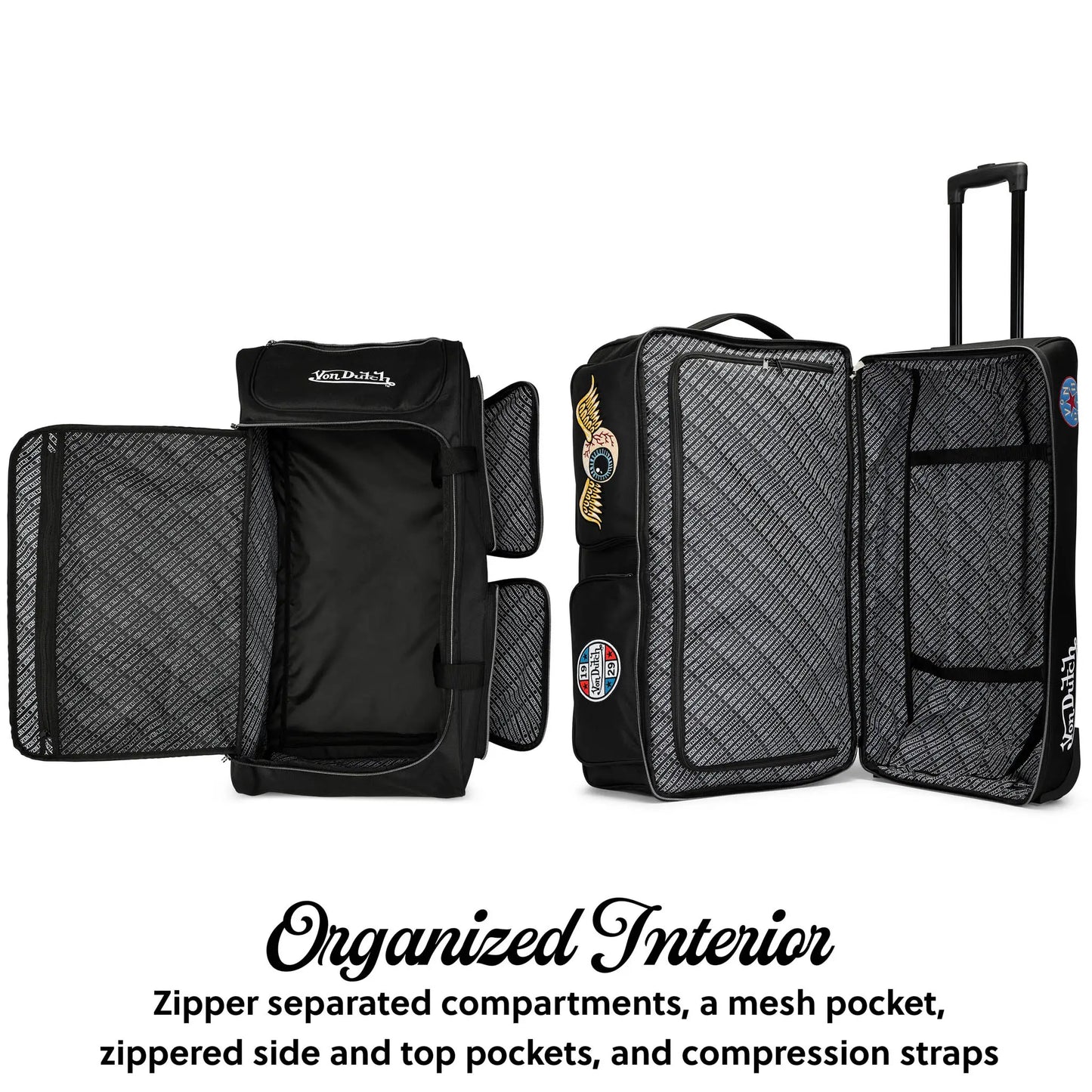 Signature Patch 28" Checked Rolling Duffel-2
