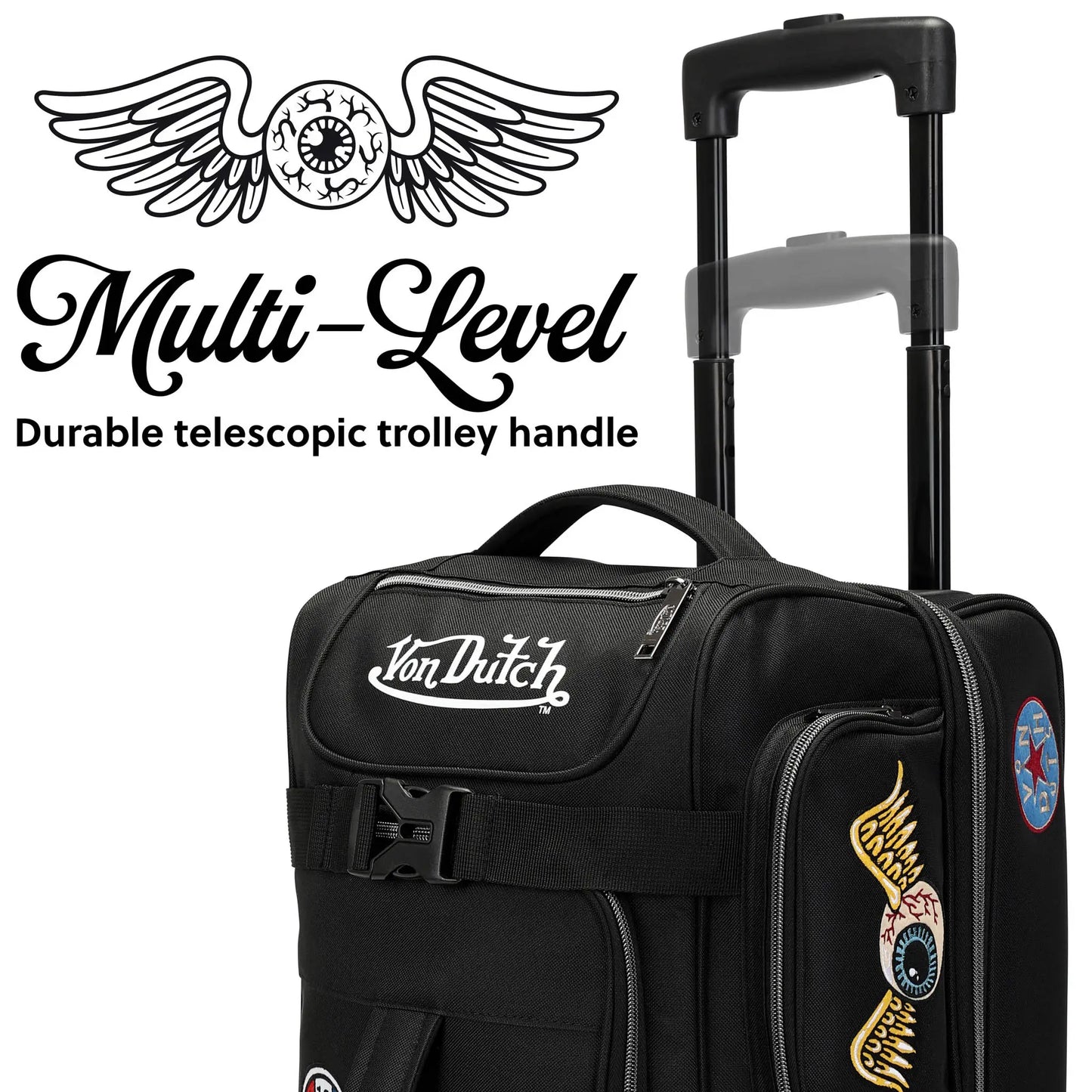 Signature Patch 28" Checked Rolling Duffel-3