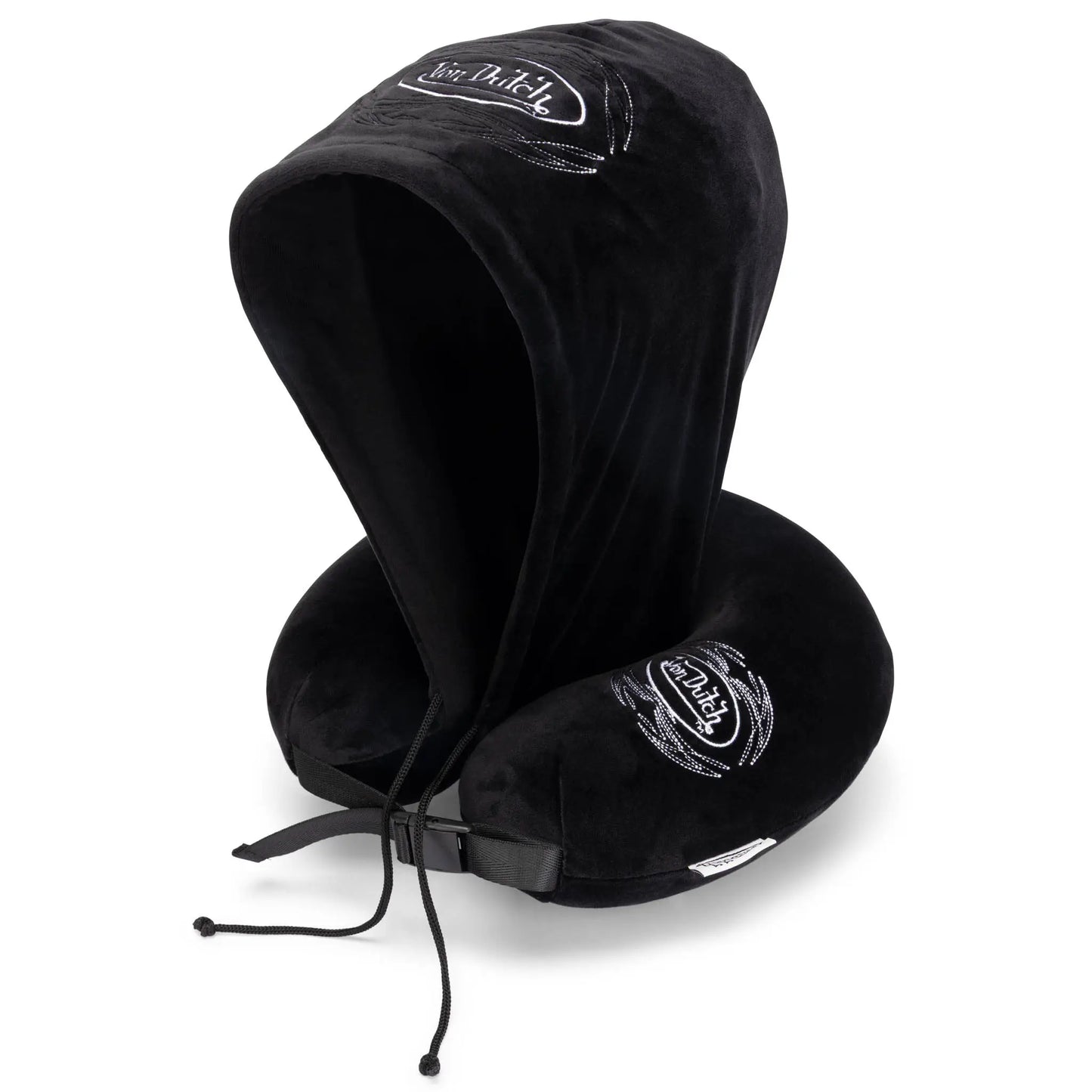 Pinstripe Hooded Memory Foam Travel Neck Pillow-0