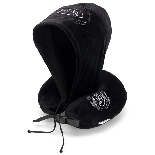 Pinstripe Hooded Memory Foam Travel Neck Pillow-0