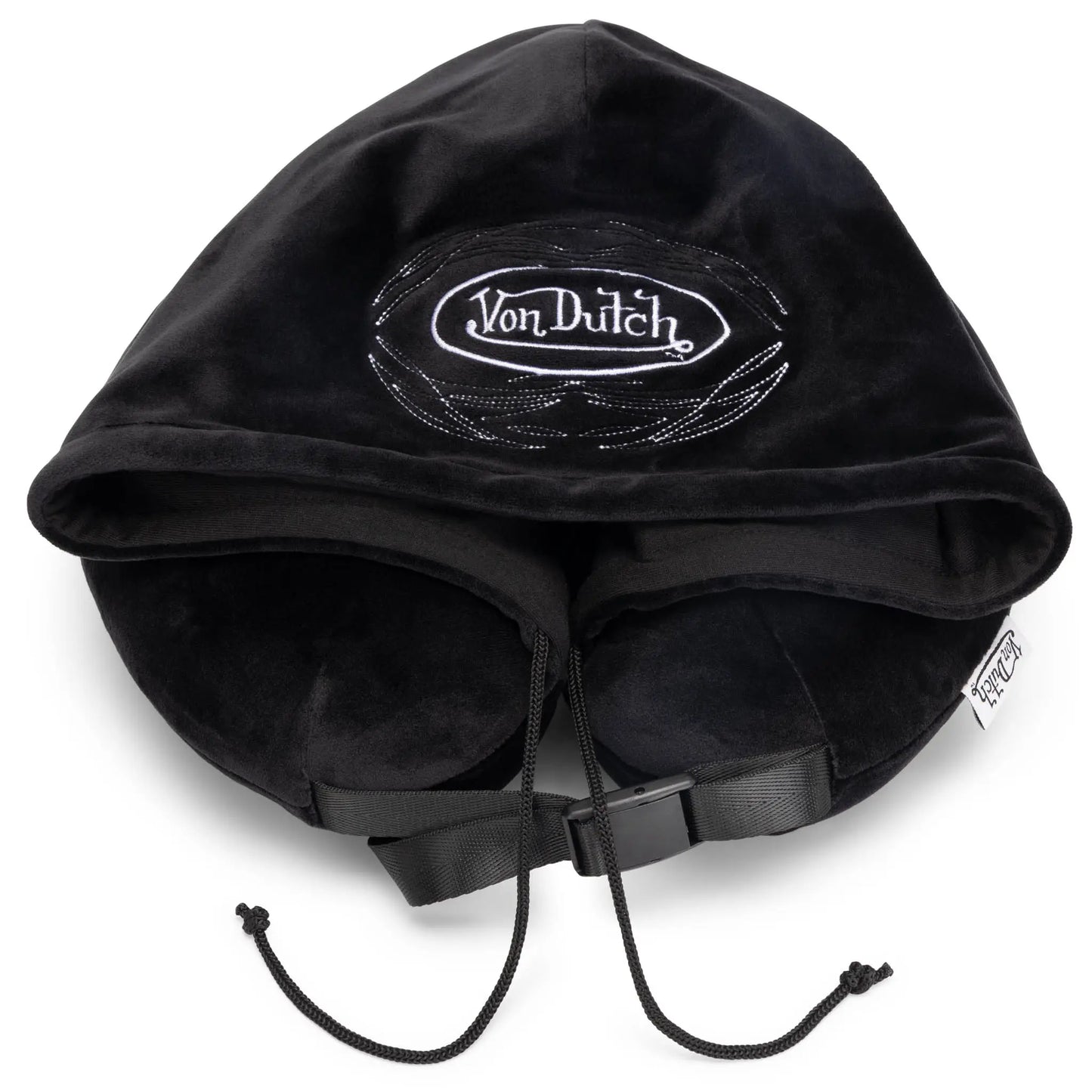 Pinstripe Hooded Memory Foam Travel Neck Pillow-4
