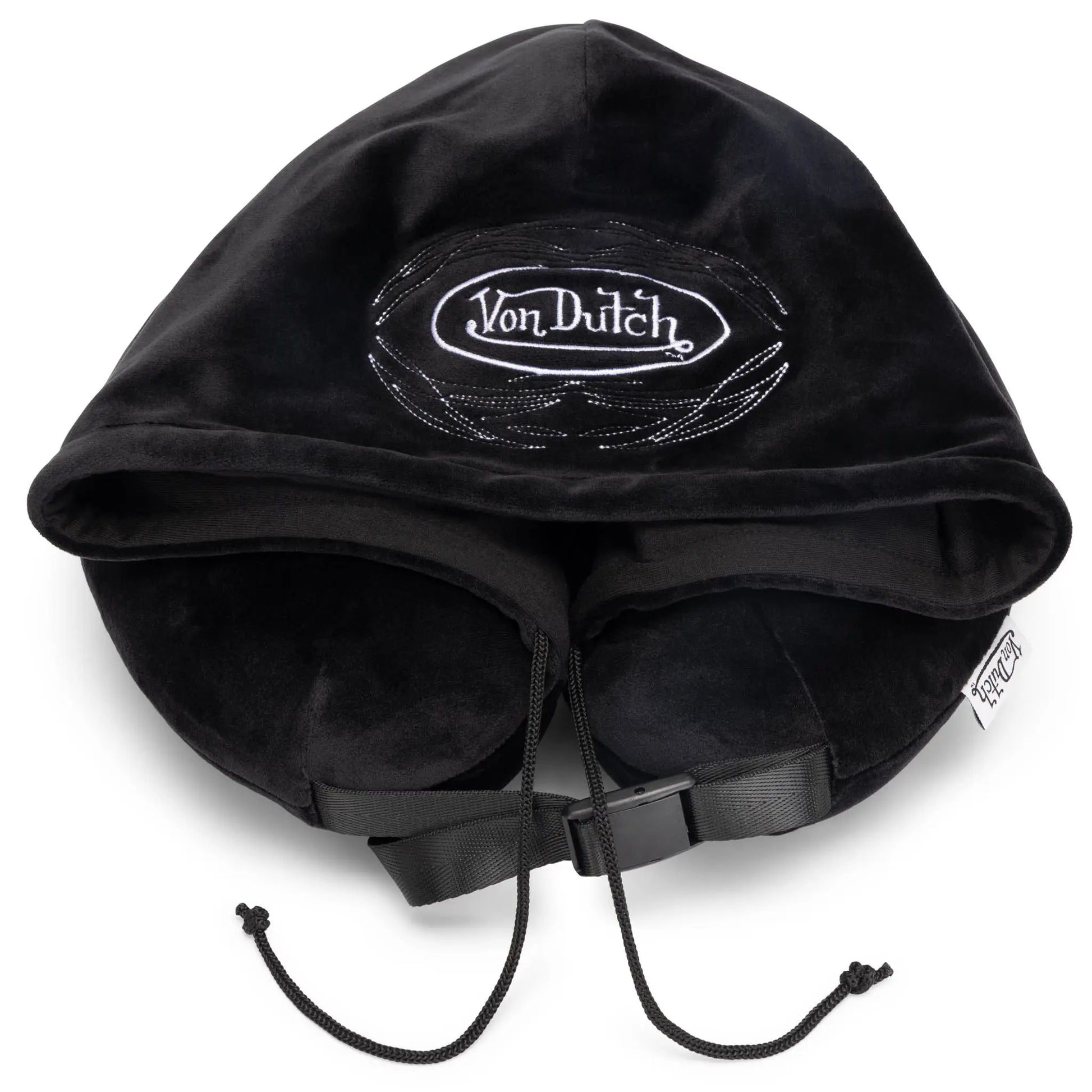 Pinstripe Hooded Memory Foam Travel Neck Pillow-4